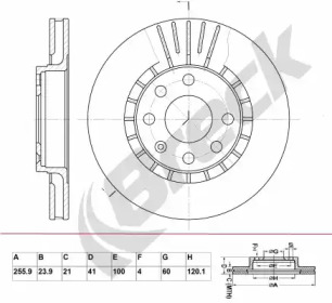 Тормозной диск BRECK BR 305 VA100